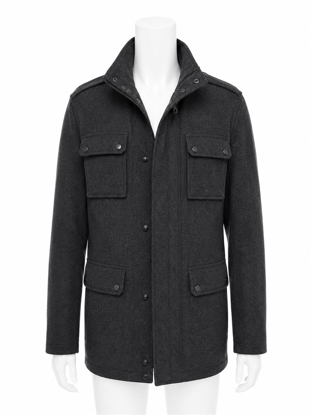Calvin Klein Men’s Charcoal Grey Wool Blend Dress Coat Jacket Small